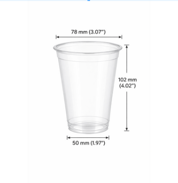 10oz 78mm Rim Clear PET Disposable Cold Cup Lids -1000 Count