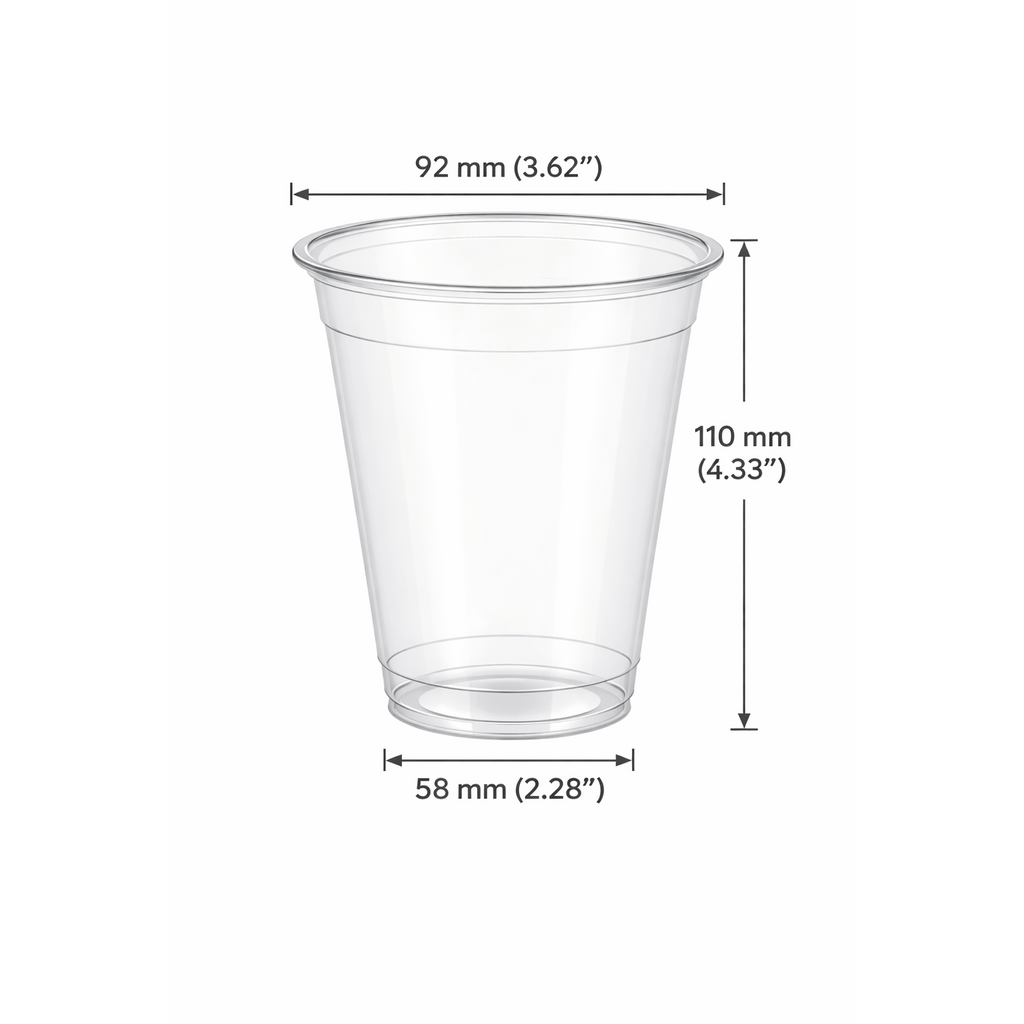 12oz 92mm Rim Clear PET Disposable Cold Cup Lids -1000 Count