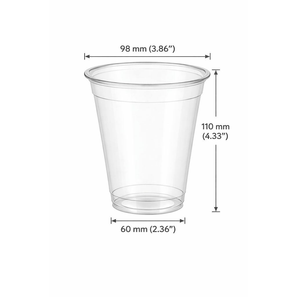 12oz 98mm Rim Clear PET Disposable Cold Cup Lids -1000 Count
