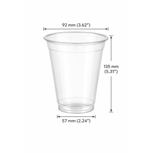 16oz 92mm Rim Clear PET Disposable Cold Cup Lids -1000 Count