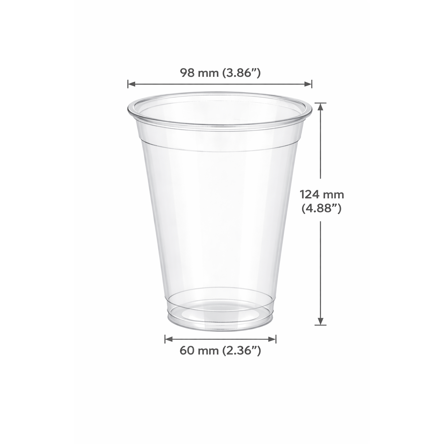16oz 98mm Rim Clear PET Disposable Cold Cup Lids -1000 Count