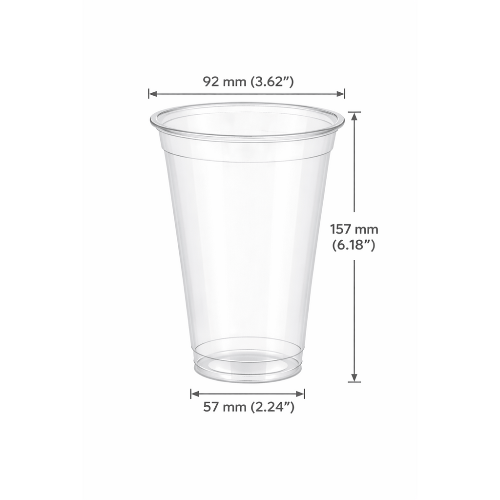 20oz 92mm Rim Clear PET Disposable Cold Cup Lids -1000 Count