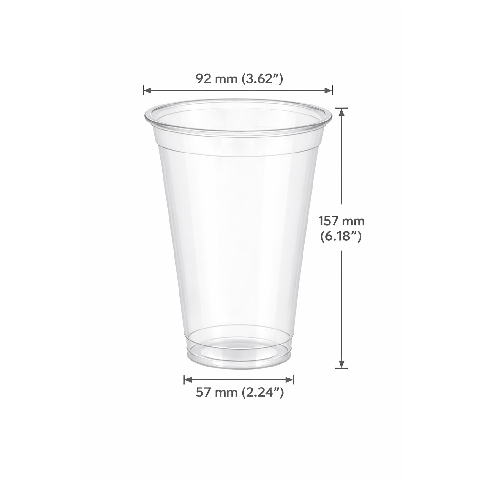 20oz 92mm Rim Clear PET Disposable Cold Cup Lids -1000 Count