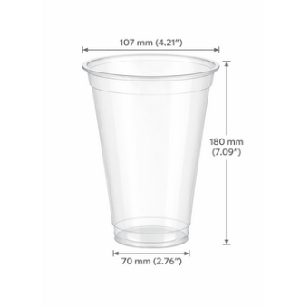 32oz 107mm Rim Clear PET Disposable Cold Cup Lids - 500 Count