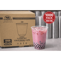 360ml 90mm Rim Clear U-Shape PET Disposable Cold Cup Lids - 1000 Count