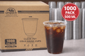 500ml 90mm Rim Clear U-Shape PET Disposable Cold Cup Lids - 1000 Count