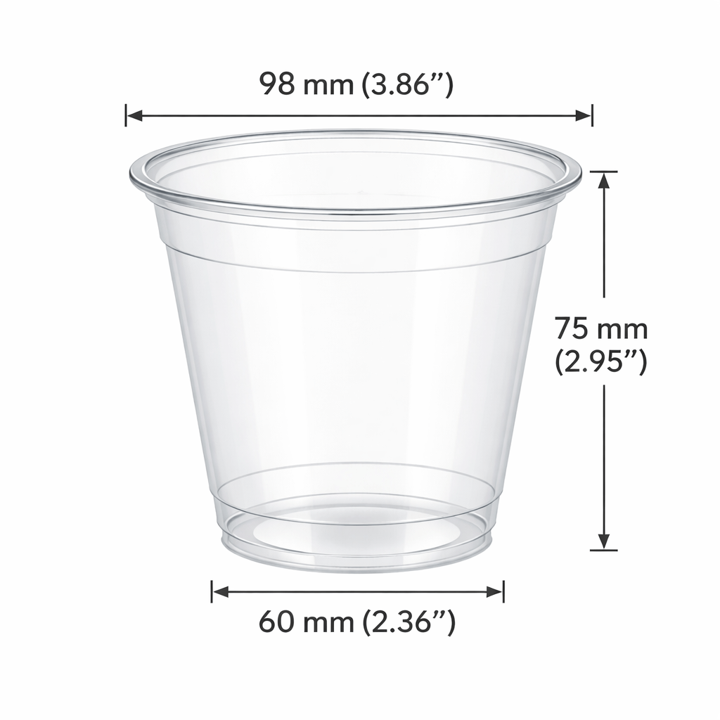9oz 98mm Rim Clear PET Disposable Cold Cup Lids -1000 Count
