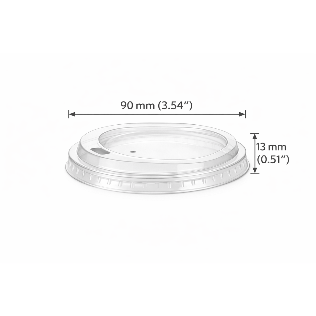 90mm Sip Clear PET Disposable Cold Cup Lids - 1000 Count